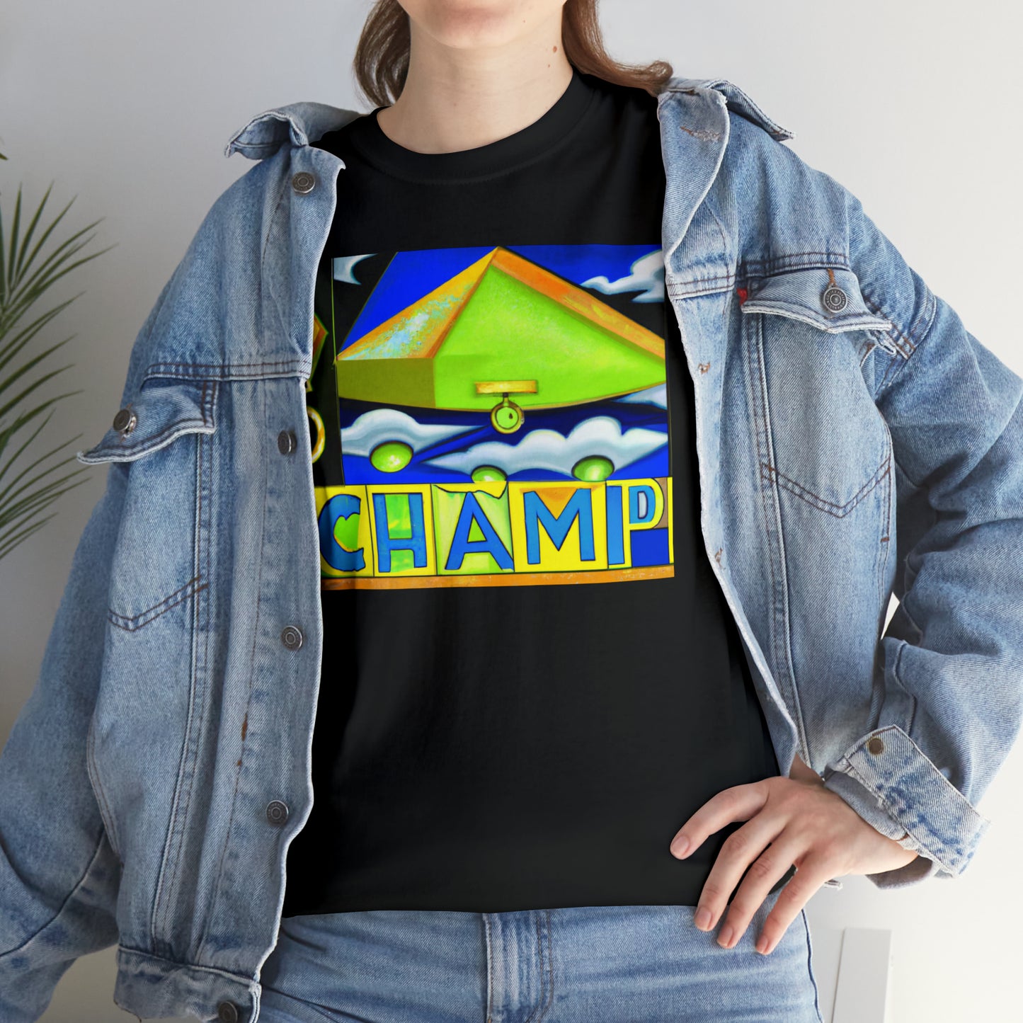 CHAMP UFO 11 - Cubist Style - AI Art - Gildan Heavy Cotton Tee