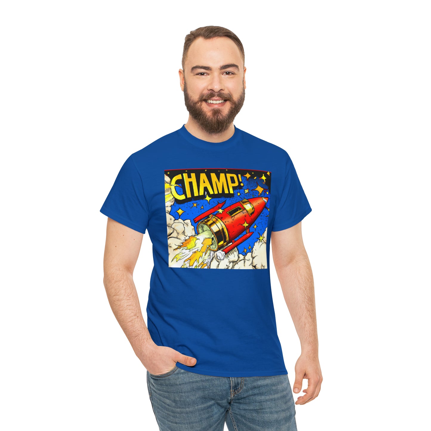 CHAMP! Spaceship 4 - 1700's Comic Style - AI Art - Gildan Heavy Cotton Tee