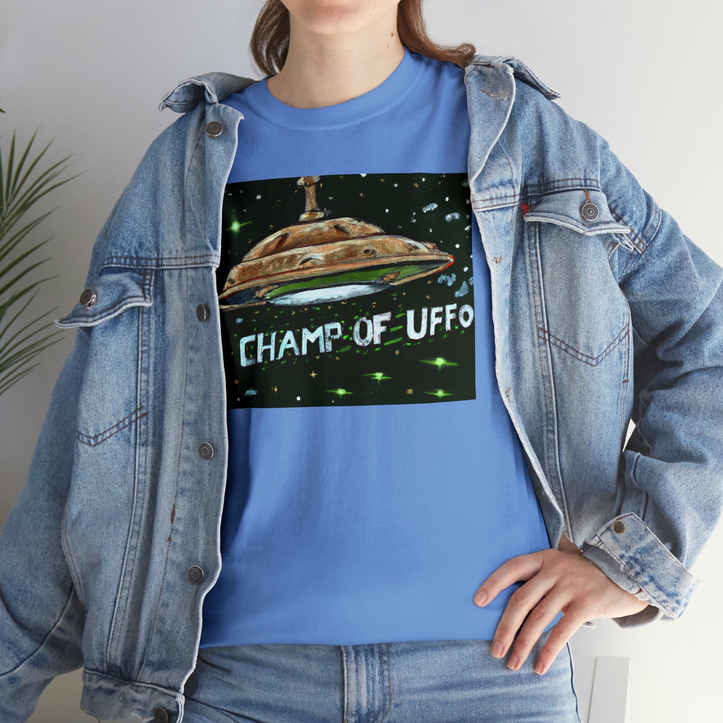 CHAMP OF UFFO (UFO 7) - Medeival Style Art - AI Art - Gildan Heavy Cotton Tee