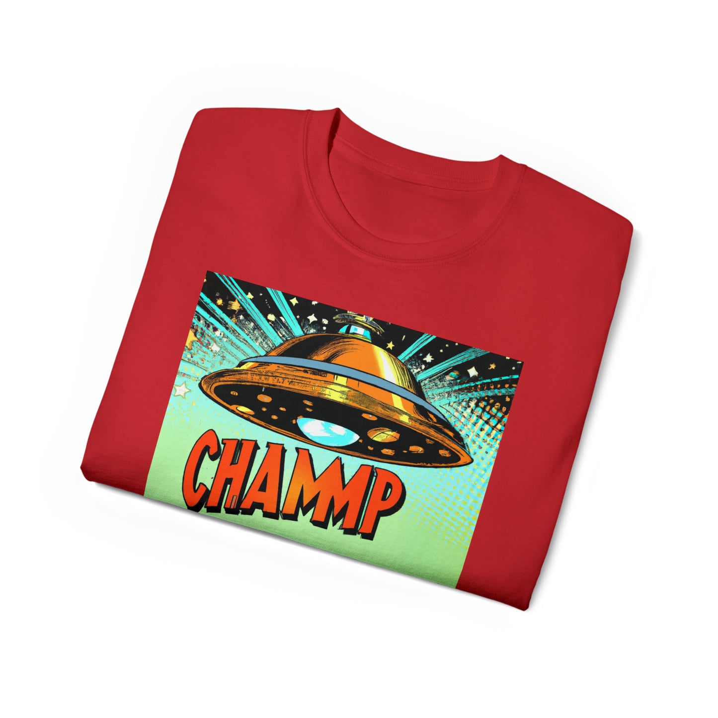 CHAMMP UFO 3 - 1800's Style Comic Art - AI Art - Gildan Ultra Cotton Tee