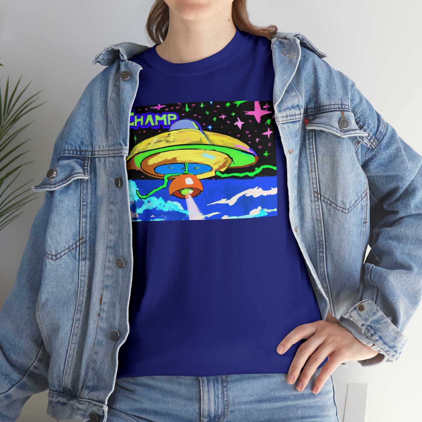 CHAMP UFO 15 - Post-Modern Style - AI Art - Gildan Heavy Cotton Tee