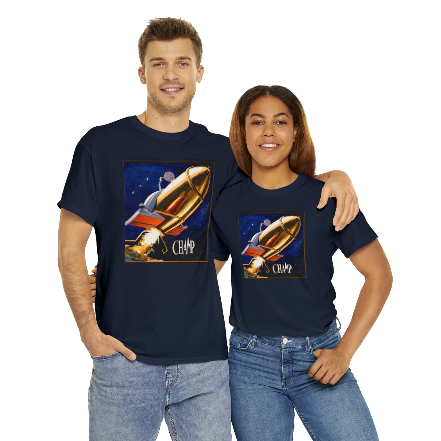 CHAMP Spaceship 9 - Renaissance Style - AI Art - Gildan Heavy Cotton Tee