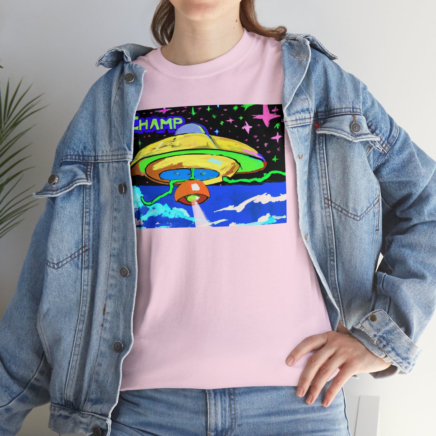 CHAMP UFO 15 - Post-Modern Style - AI Art - Gildan Heavy Cotton Tee