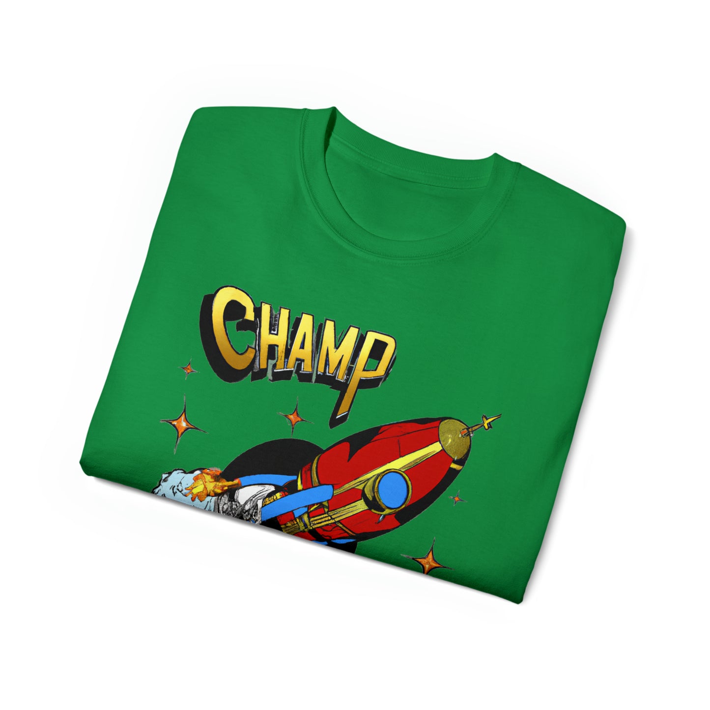 CHAMP Spaceship 11 - 1700's Style Comic Art - AI Art - Gildan Ultra Cotton Tee