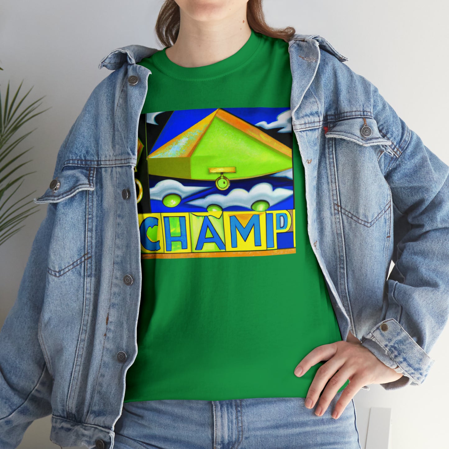 CHAMP UFO 11 - Cubist Style - AI Art - Gildan Heavy Cotton Tee