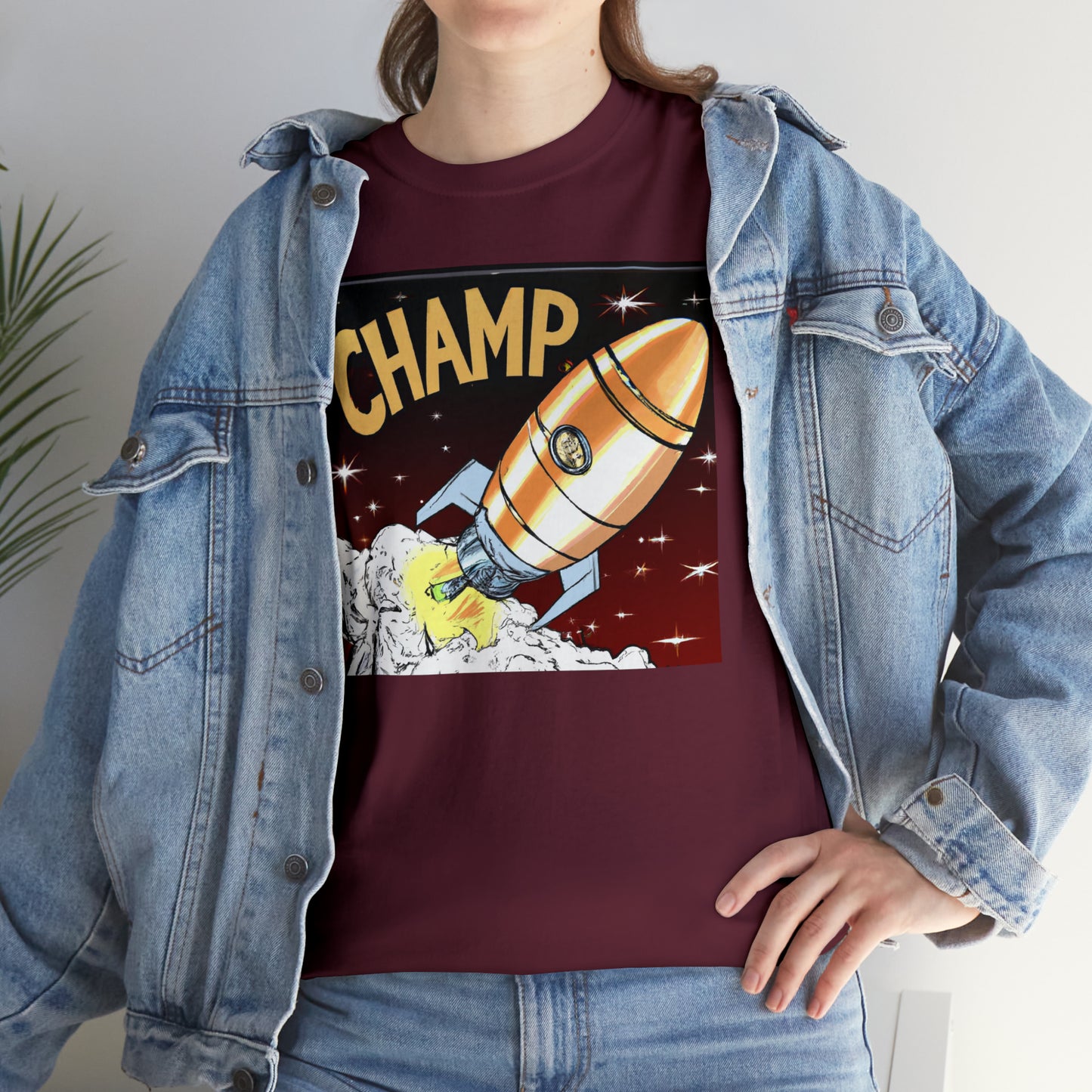 CHAMP Spaceship 12 - 1800's Style Comic Art - AI Art - Gildan Heavy Cotton Tee