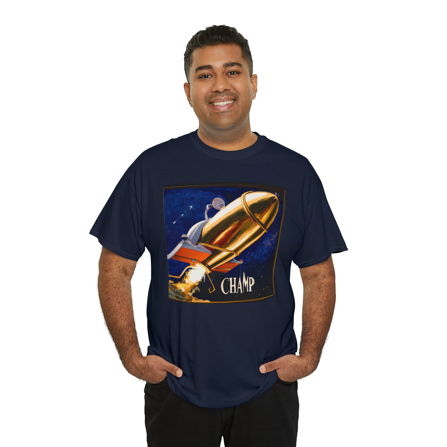 CHAMP Spaceship 9 - Renaissance Style - AI Art - Gildan Heavy Cotton Tee