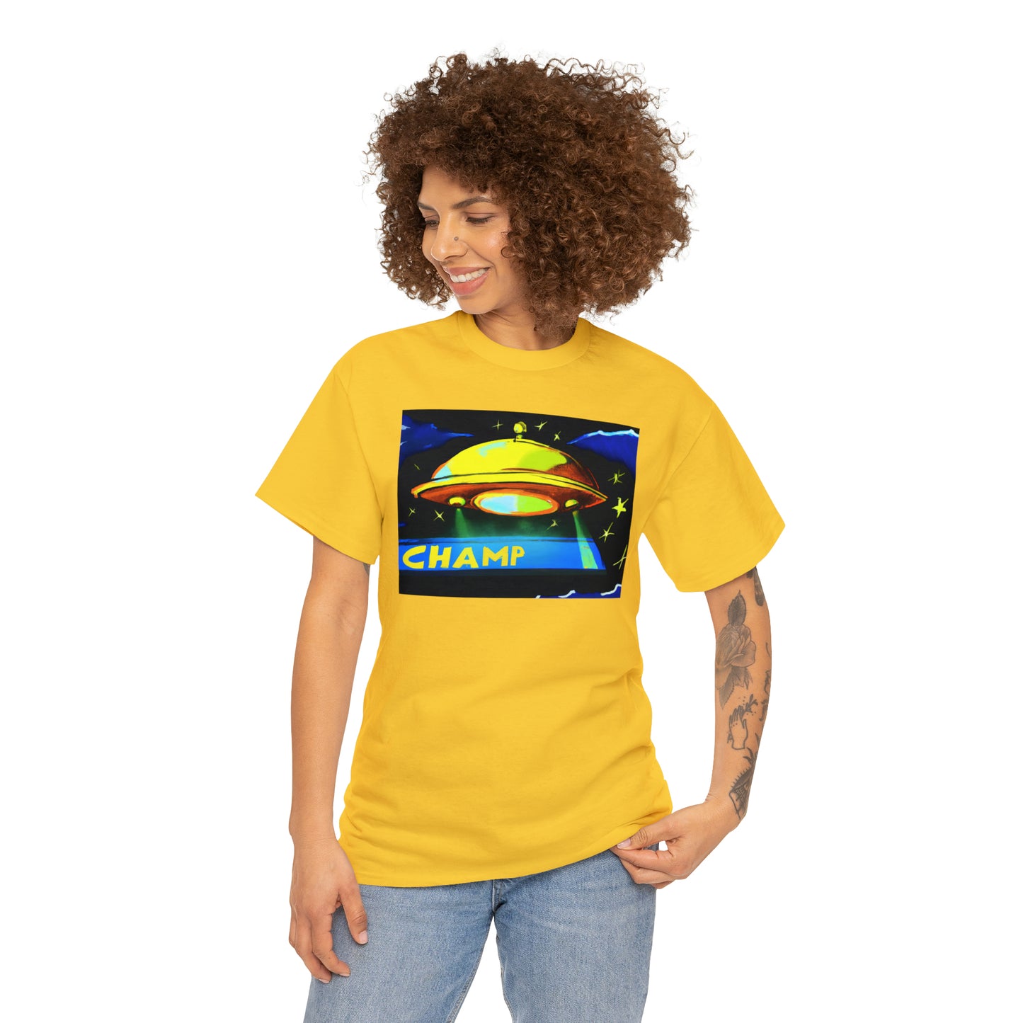 CHAMP UFO 14 - Post-Modern Style - AI Art - Gildan Heavy Cotton Tee