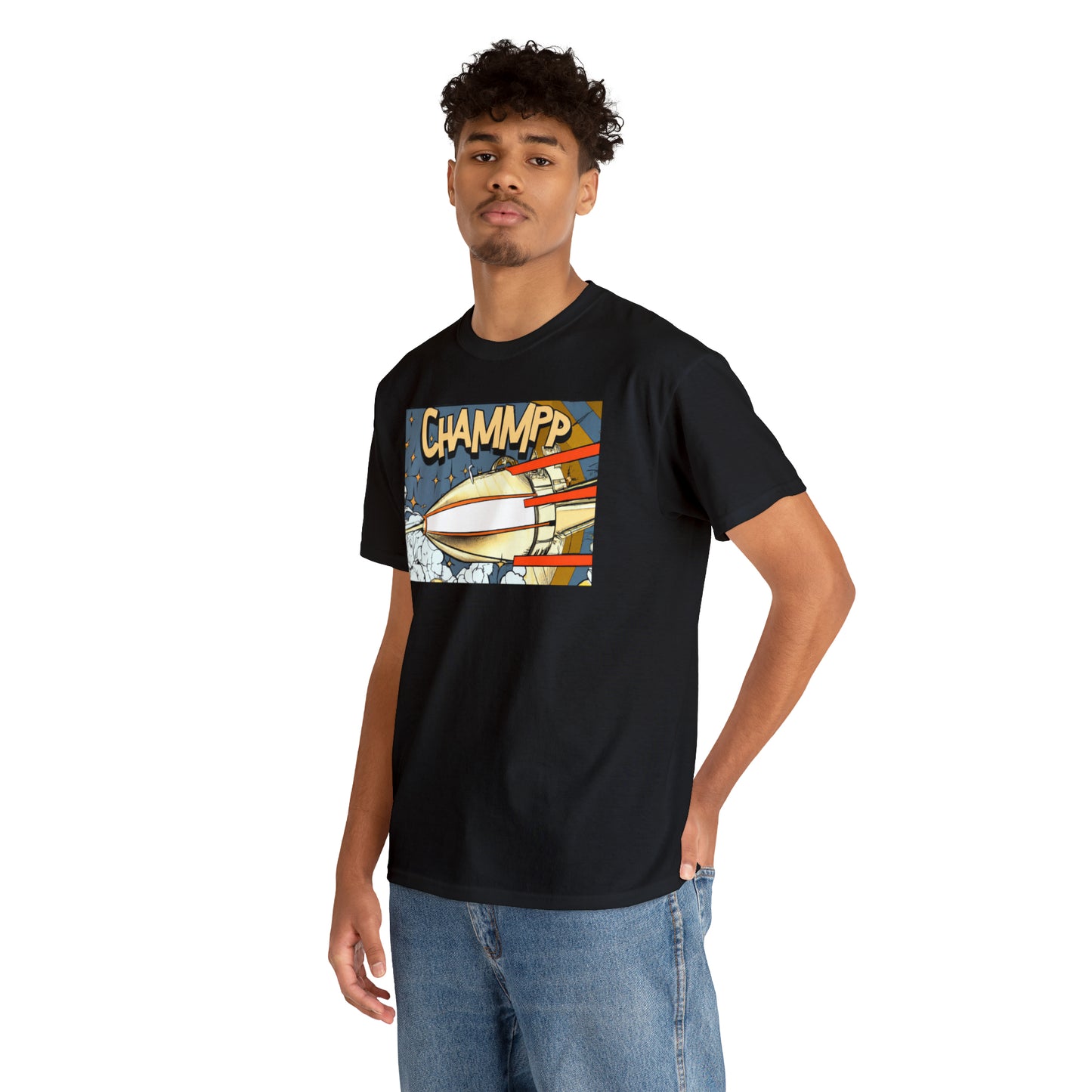 CHAMMPP Spaceship 2 - 1920's Style Comic - AI Art - Gildan Heavy Cotton Tee