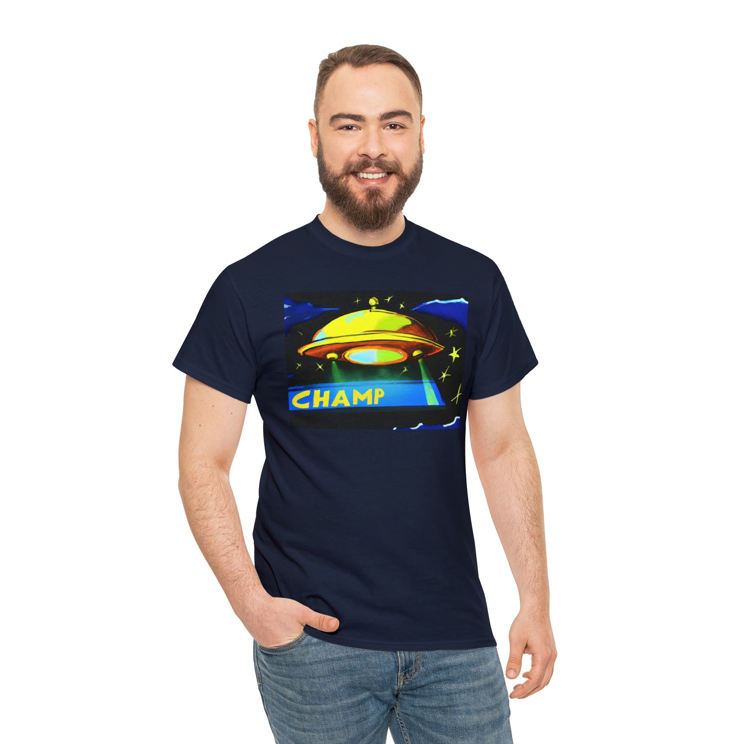 CHAMP UFO 14 - Post-Modern Style - AI Art - Gildan Heavy Cotton Tee