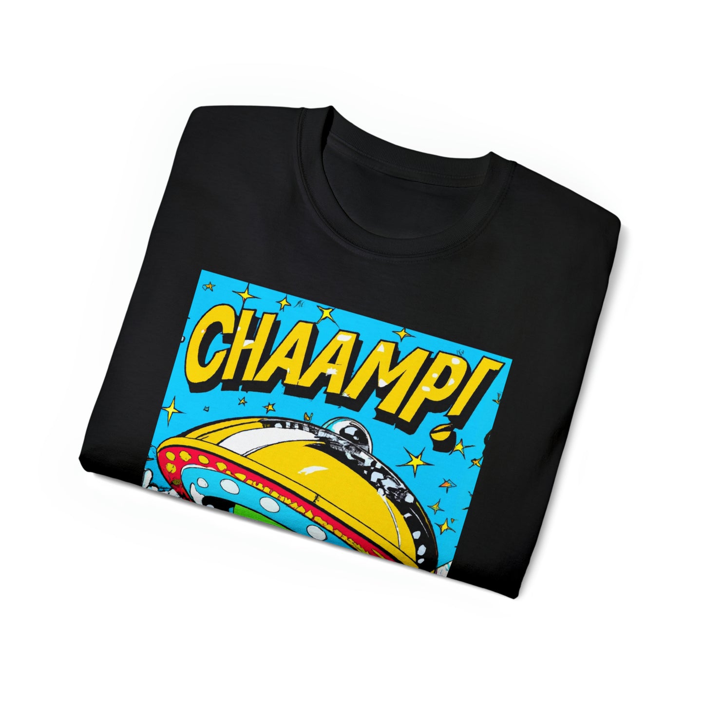 CHAAMP! UFO 24 - 1970's Style Comic Book Art - AI Art - Gildan Ultra Cotton Tee