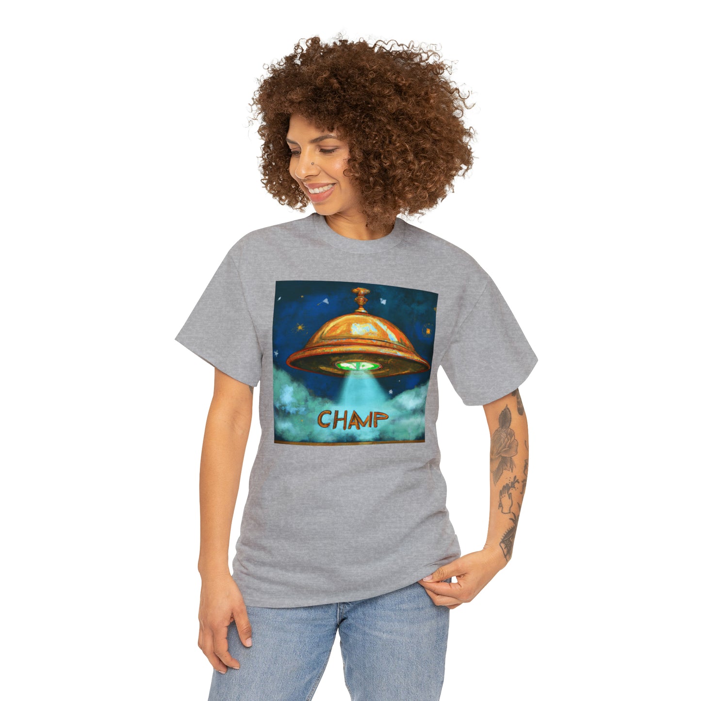 CHAMP UFO 8 - Ancient Roman Style - AI Art - Gildan Heavy Cotton Tee