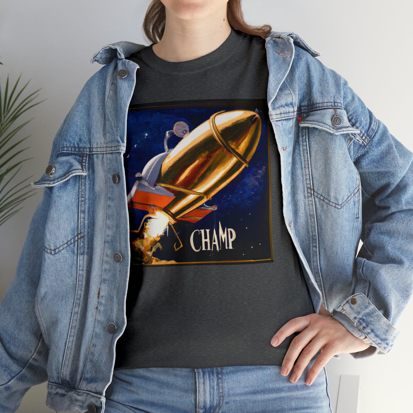 CHAMP Spaceship 9 - Renaissance Style - AI Art - Gildan Heavy Cotton Tee