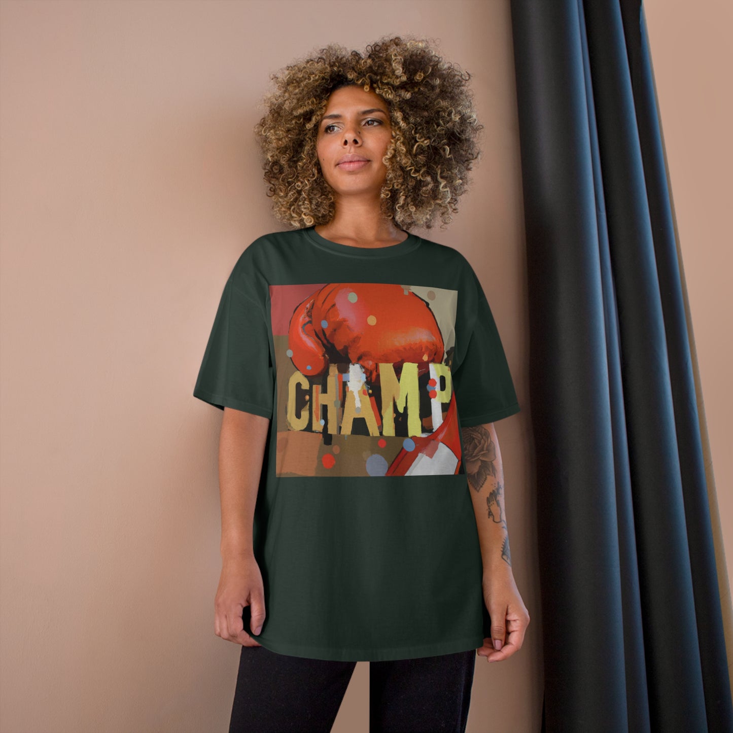 CHAMP Logo Boxing Glove Post-Modern Art Style - AI Art - Champion T-Shirt