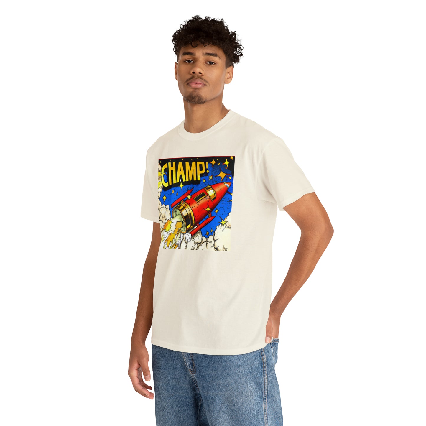 CHAMP! Spaceship 4 - 1700's Comic Style - AI Art - Gildan Heavy Cotton Tee