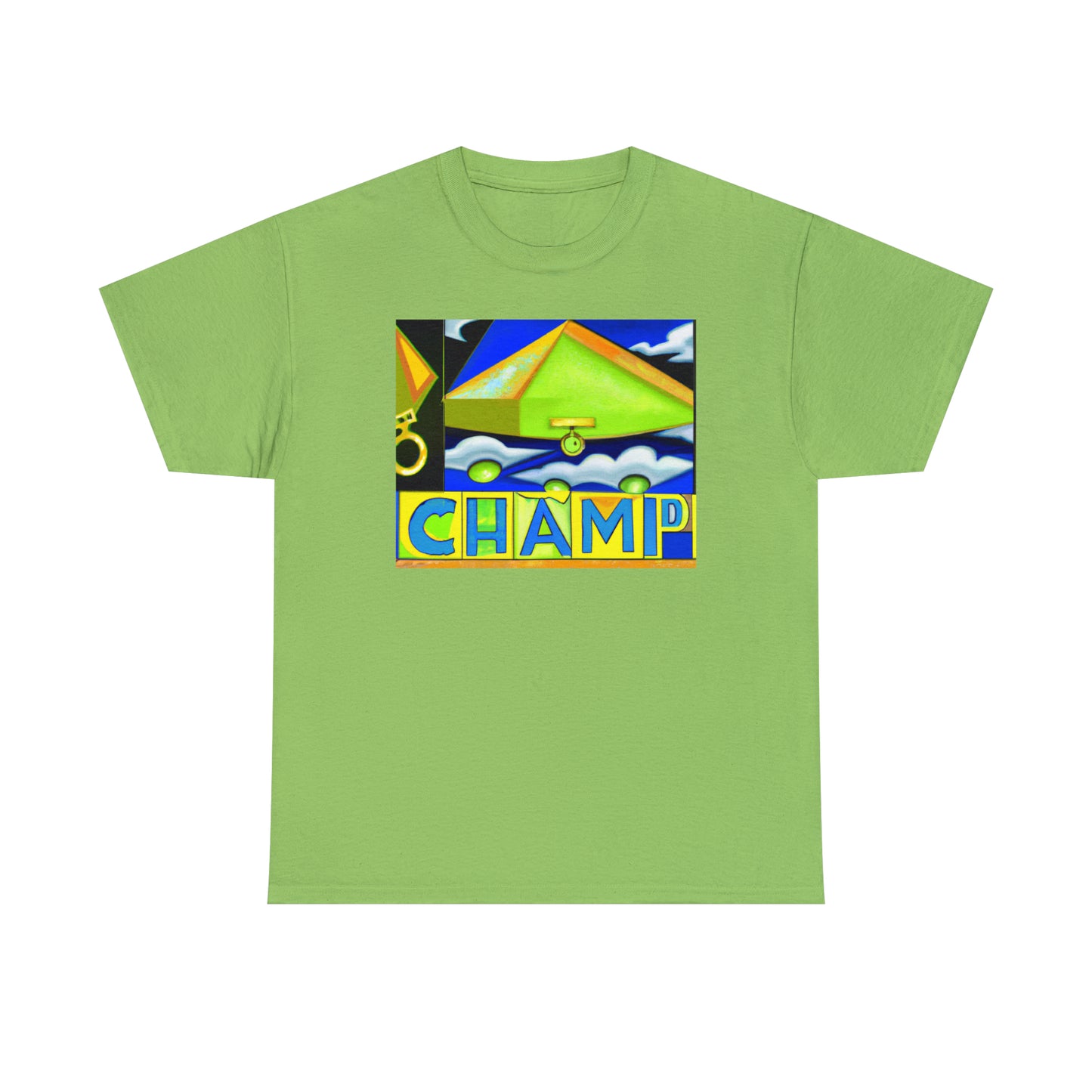 CHAMP UFO 11 - Cubist Style - AI Art - Gildan Heavy Cotton Tee