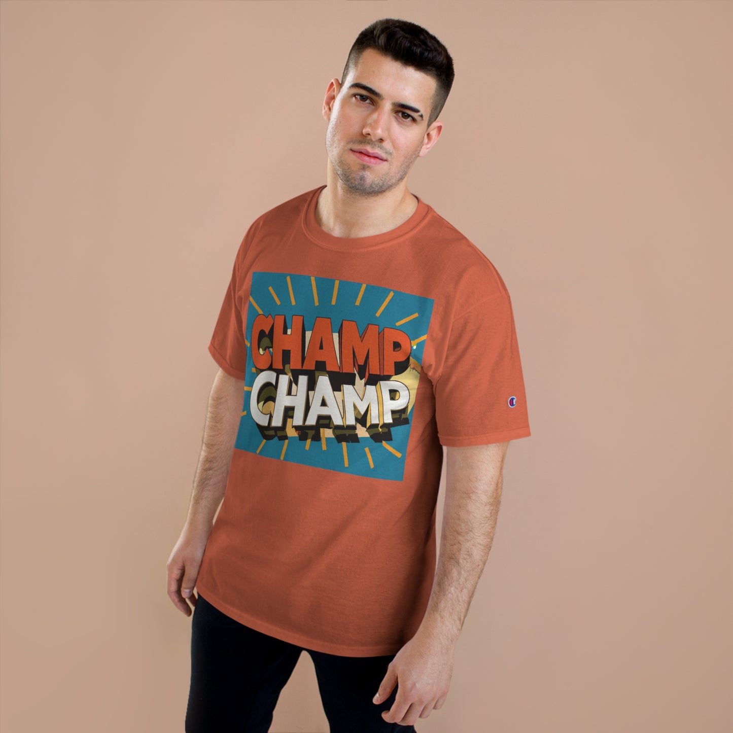 CHAMP-CHAMP Double Champ Logo 1930's Style Cartoon Art - AI Art - Champion T-Shirt