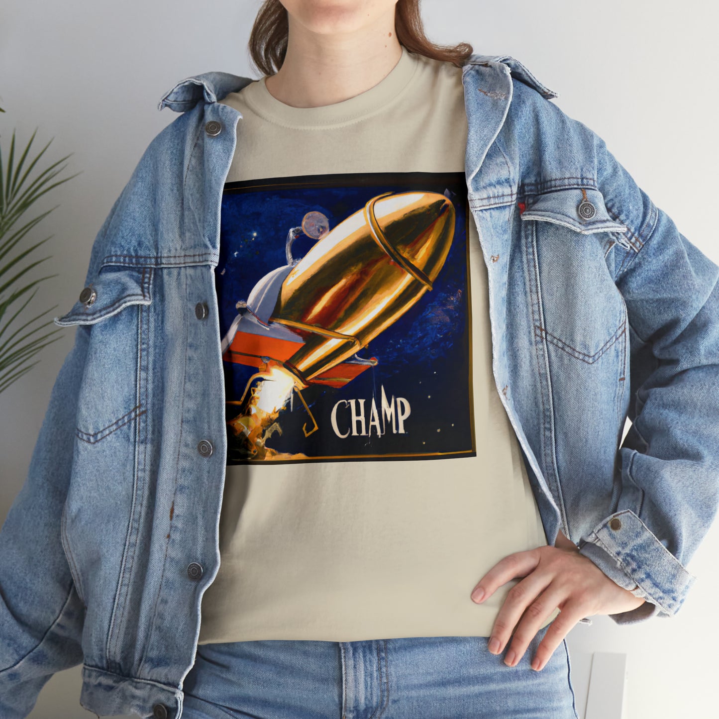 CHAMP Spaceship 9 - Renaissance Style - AI Art - Gildan Heavy Cotton Tee