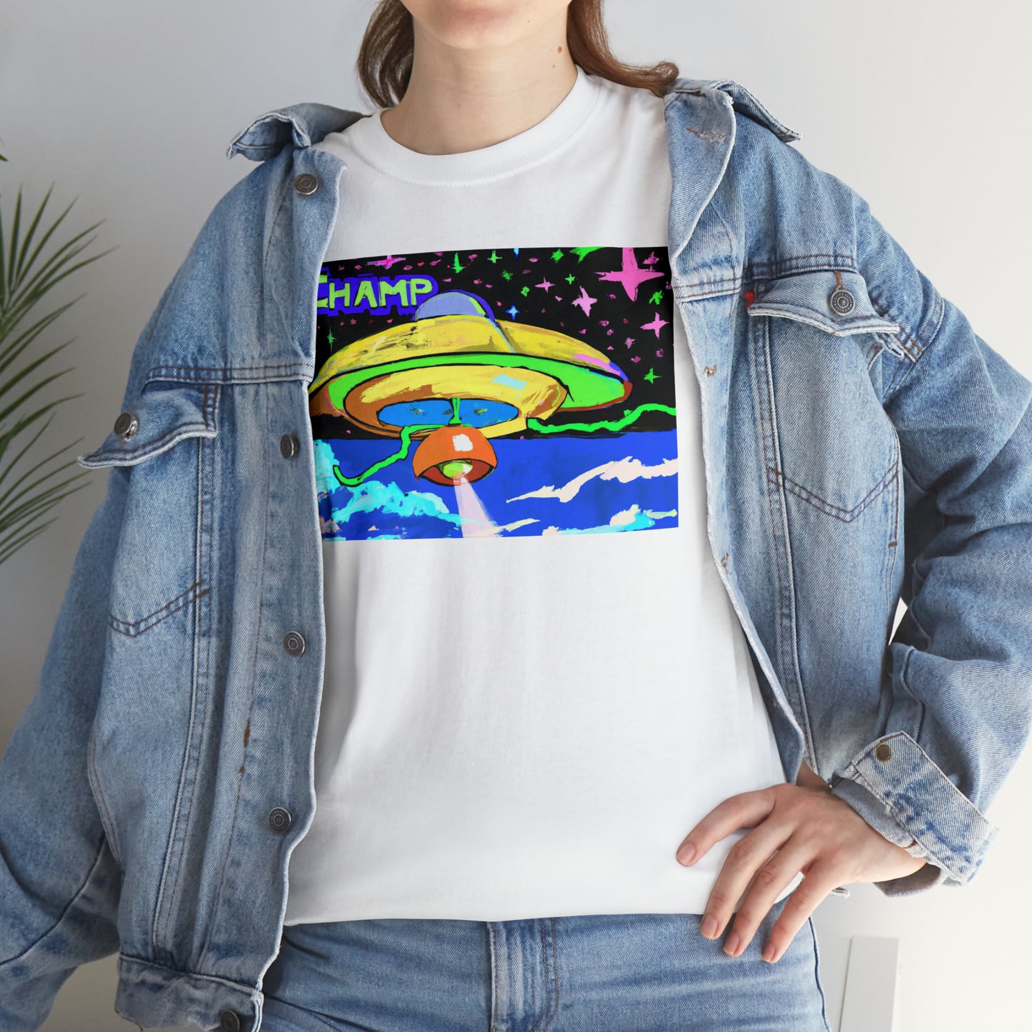 CHAMP UFO 15 - Post-Modern Style - AI Art - Gildan Heavy Cotton Tee