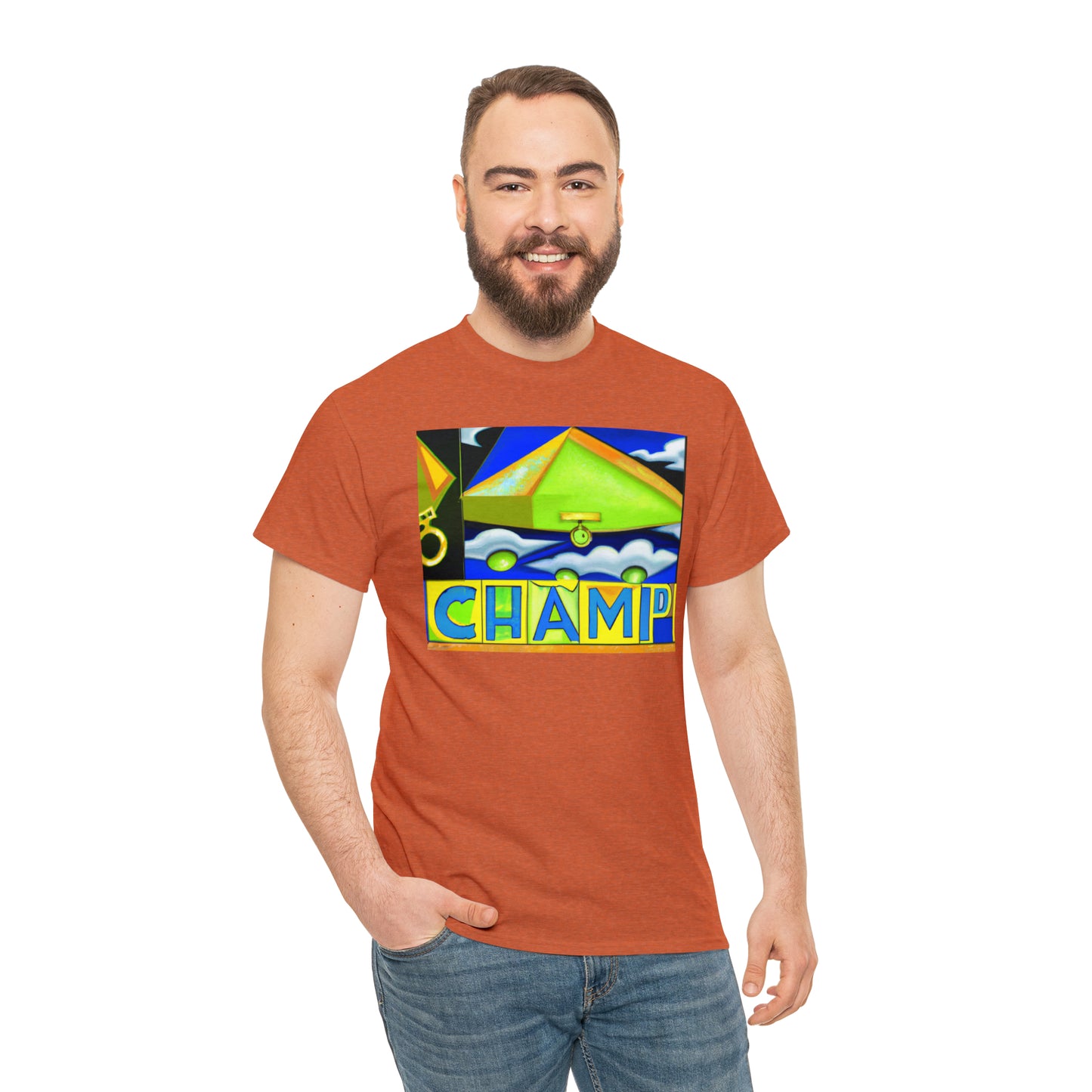 CHAMP UFO 11 - Cubist Style - AI Art - Gildan Heavy Cotton Tee