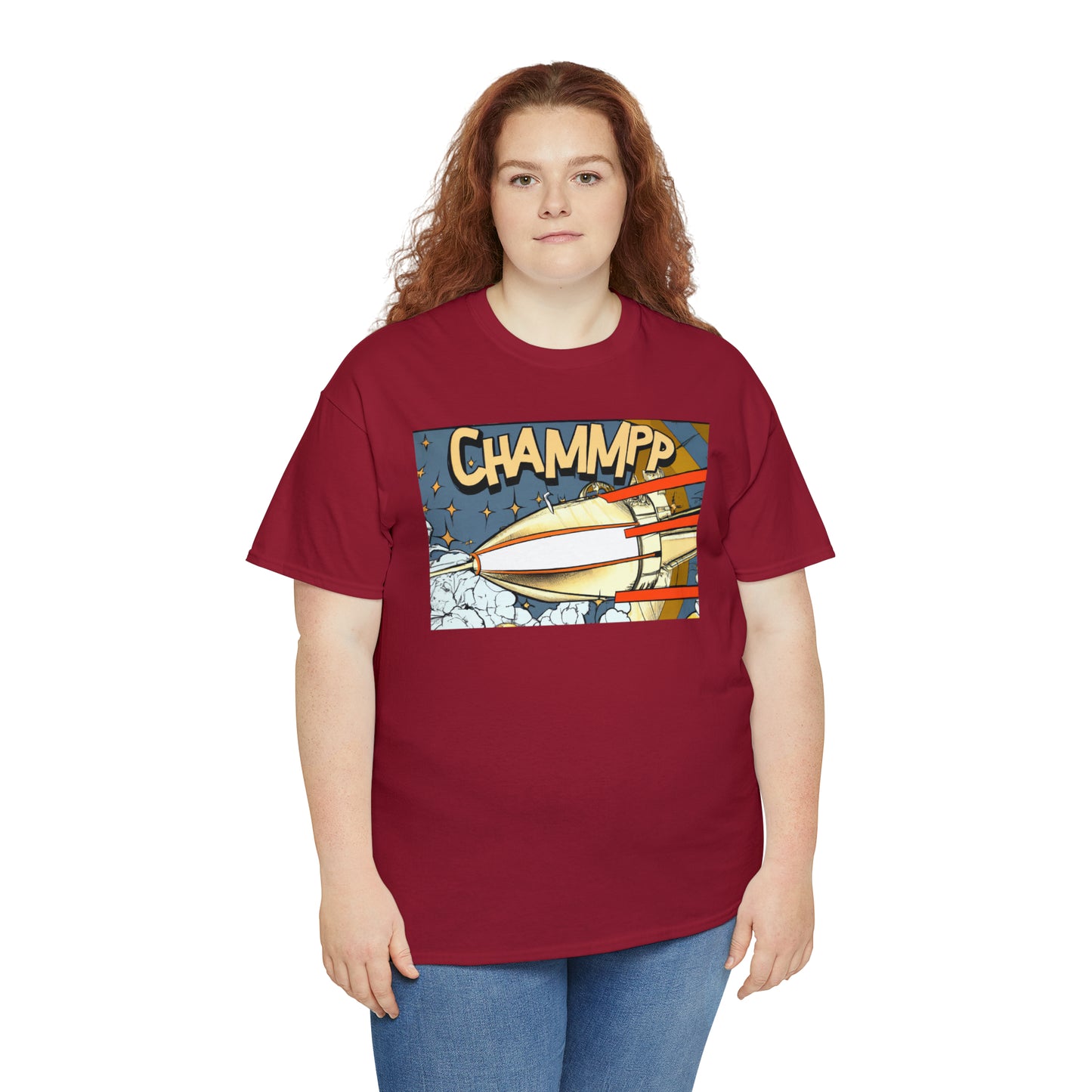 CHAMMPP Spaceship 2 - 1920's Style Comic - AI Art - Gildan Heavy Cotton Tee