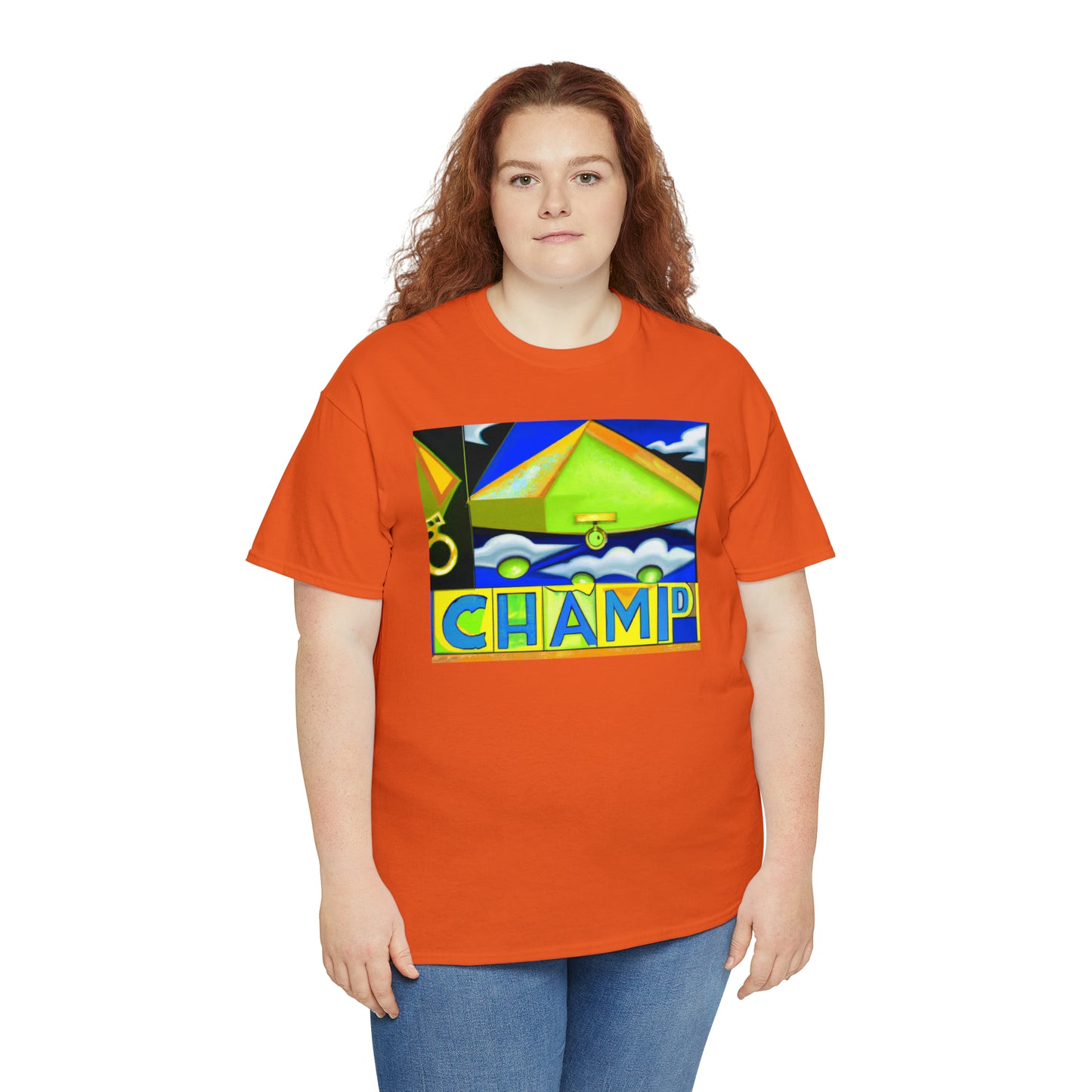 CHAMP UFO 11 - Cubist Style - AI Art - Gildan Heavy Cotton Tee