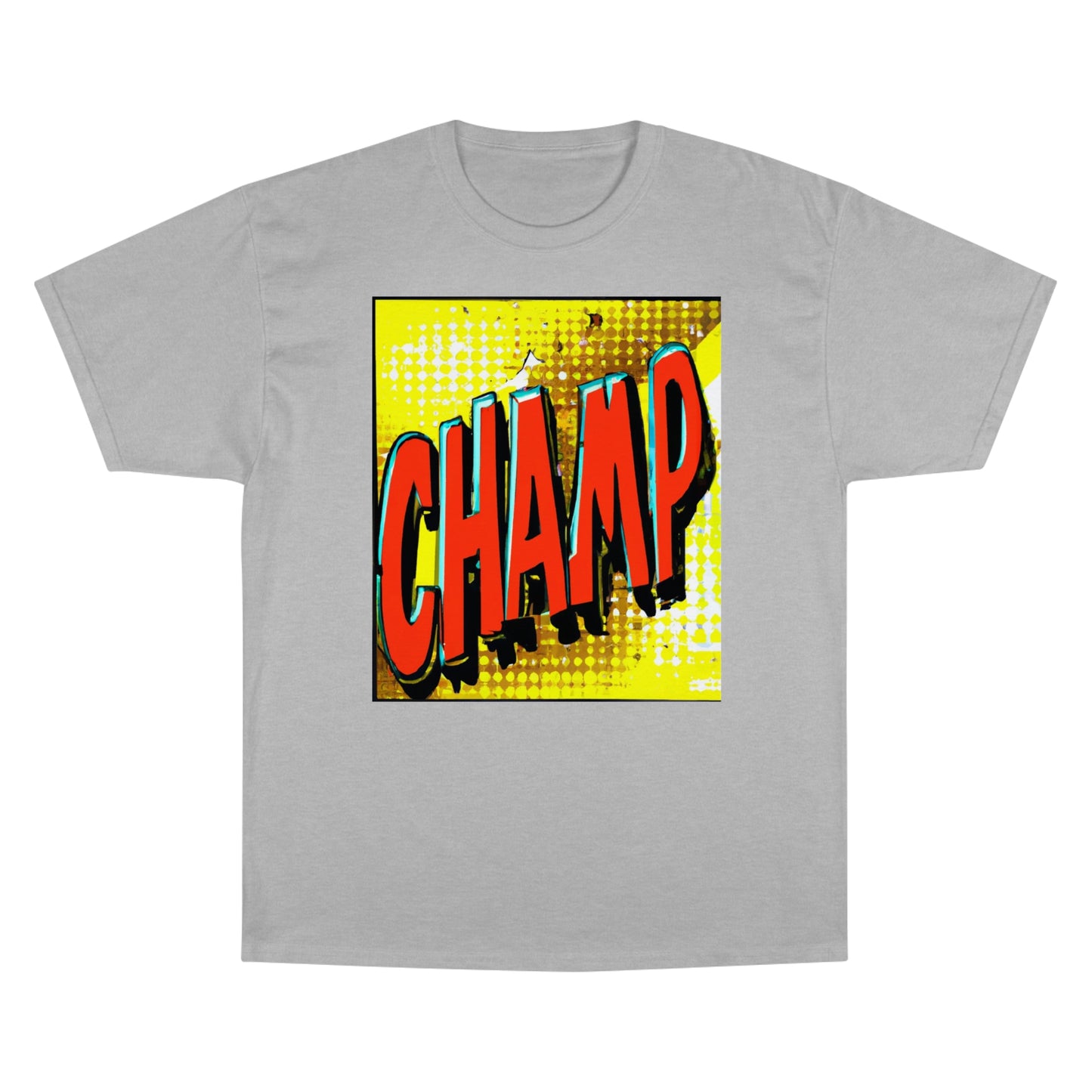 CHAMP Logo 1980's Comic Book Art Style - AI Art - Champion T-Shirt