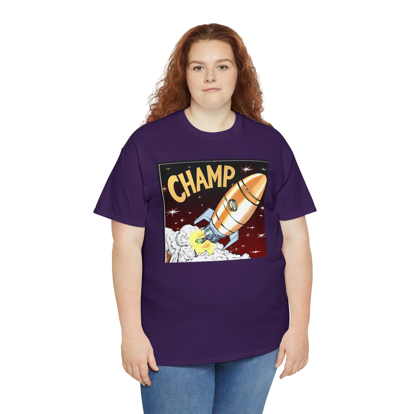 CHAMP Spaceship 12 - 1800's Style Comic Art - AI Art - Gildan Heavy Cotton Tee