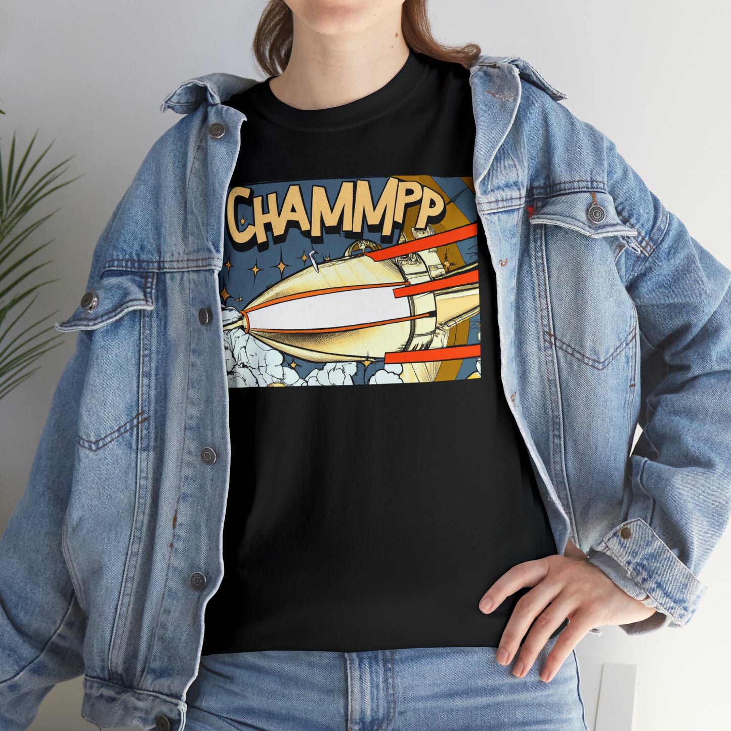 CHAMMPP Spaceship 2 - 1920's Style Comic - AI Art - Gildan Heavy Cotton Tee