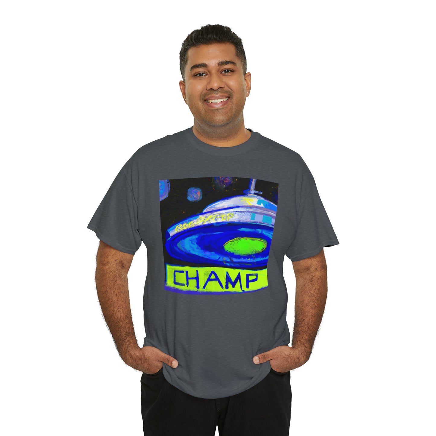 CHAMP UFO 12 - Post-Modern Style - AI Art - Gildan Heavy Cotton Tee