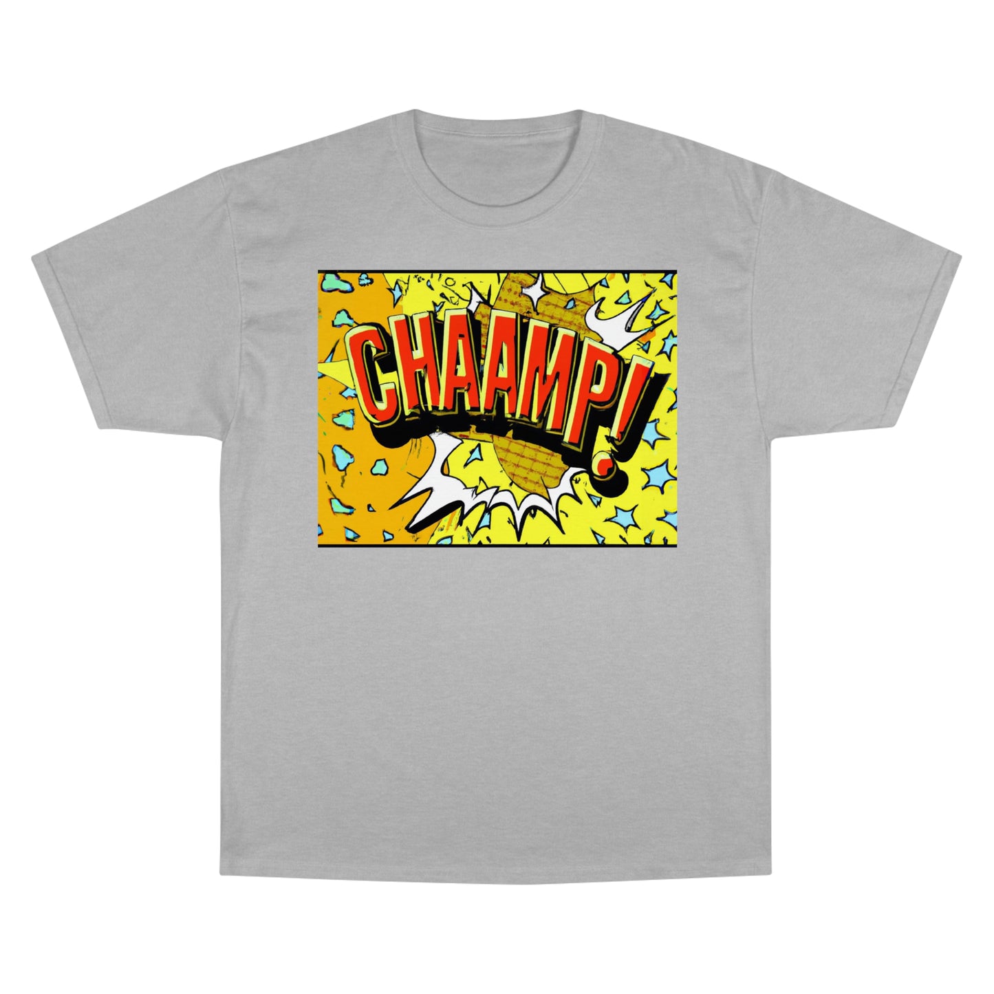 CHAAMP! Logo 1990's Comic Book Style Art - AI Art - Champion T-Shirt