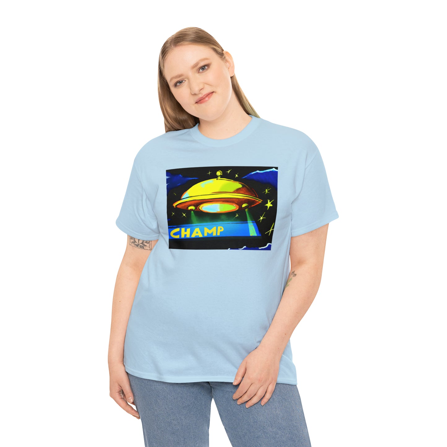 CHAMP UFO 14 - Post-Modern Style - AI Art - Gildan Heavy Cotton Tee