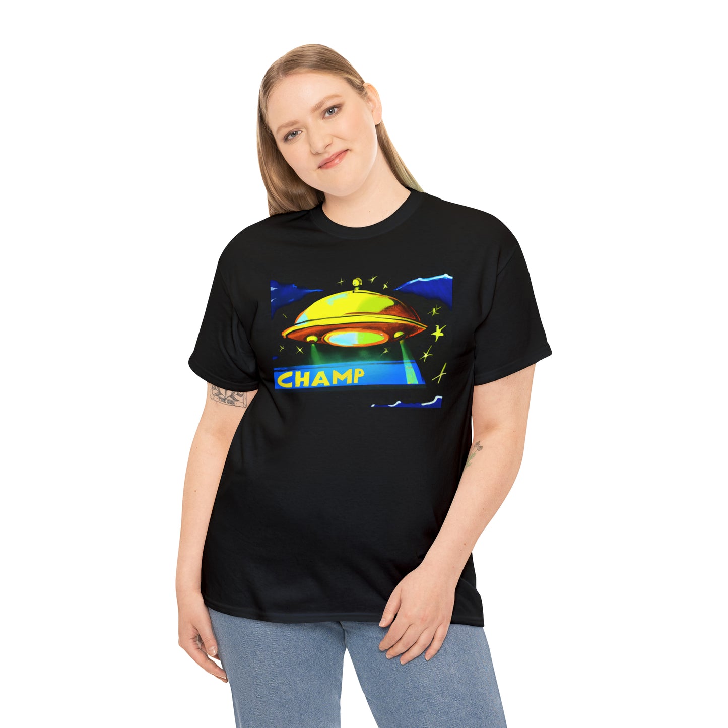 CHAMP UFO 14 - Post-Modern Style - AI Art - Gildan Heavy Cotton Tee