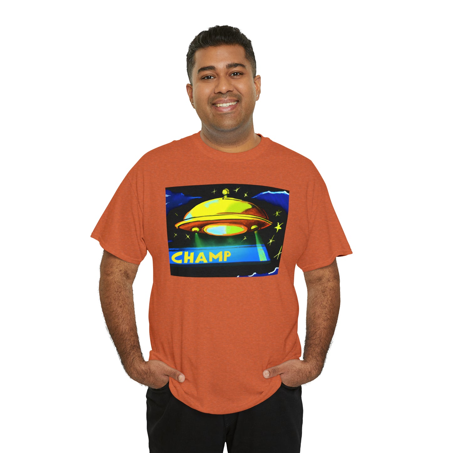 CHAMP UFO 14 - Post-Modern Style - AI Art - Gildan Heavy Cotton Tee