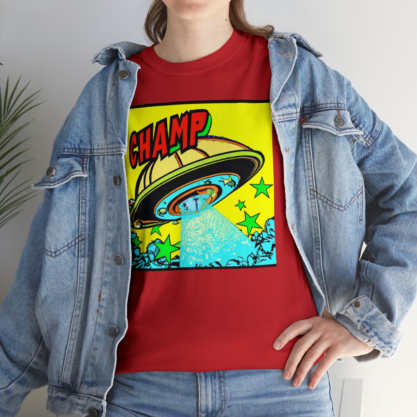 CHAMP UFO 18 - 1600's Style Comic Art - AI Art - Gildan Heavy Cotton Tee