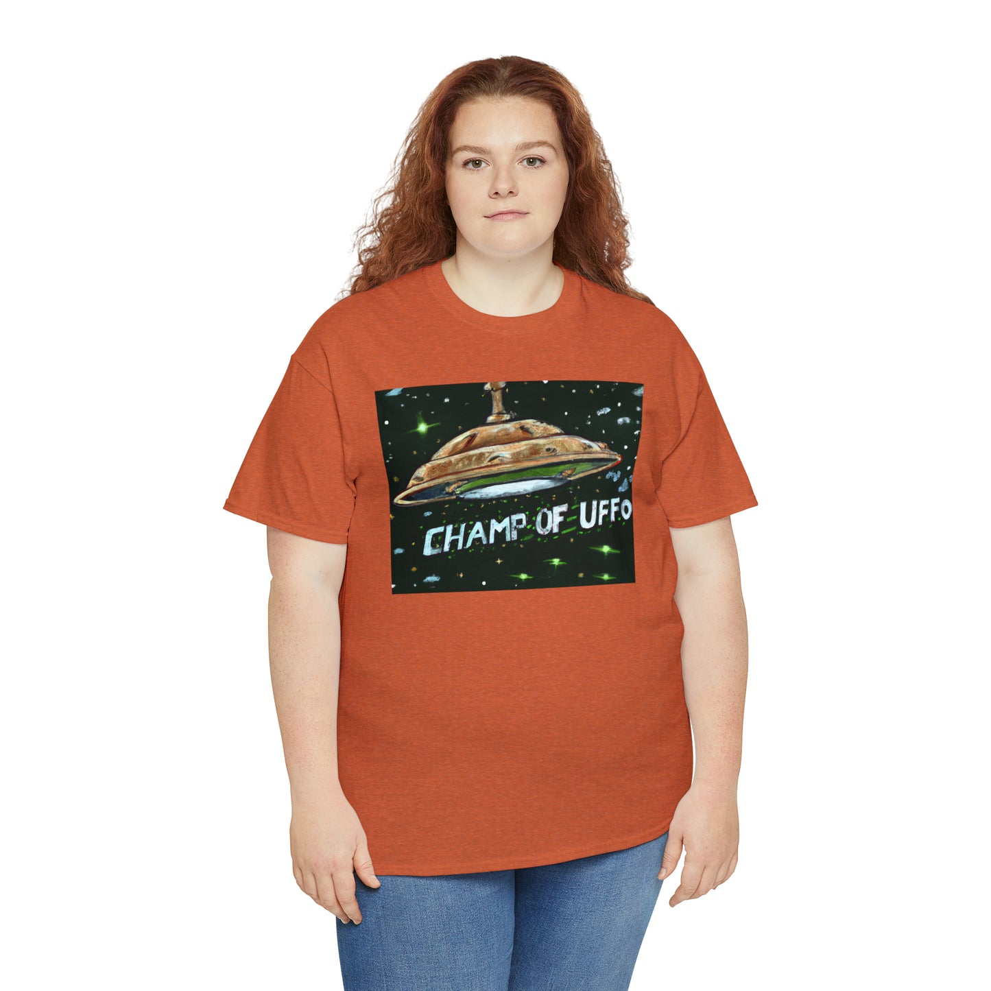 CHAMP OF UFFO (UFO 7) - Medeival Style Art - AI Art - Gildan Heavy Cotton Tee