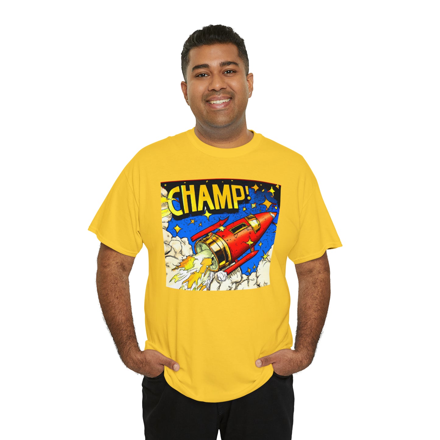 CHAMP! Spaceship 4 - 1700's Comic Style - AI Art - Gildan Heavy Cotton Tee