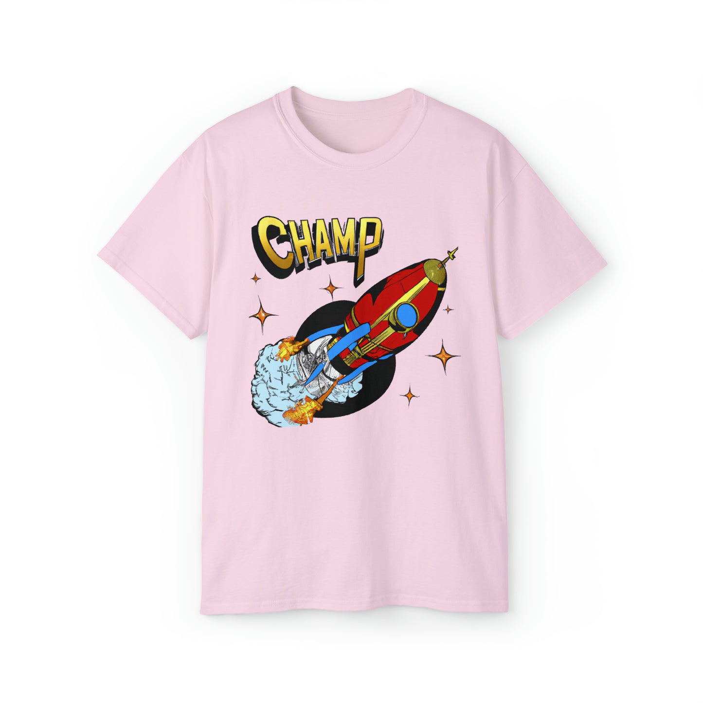 CHAMP Spaceship 11 - 1700's Style Comic Art - AI Art - Gildan Ultra Cotton Tee