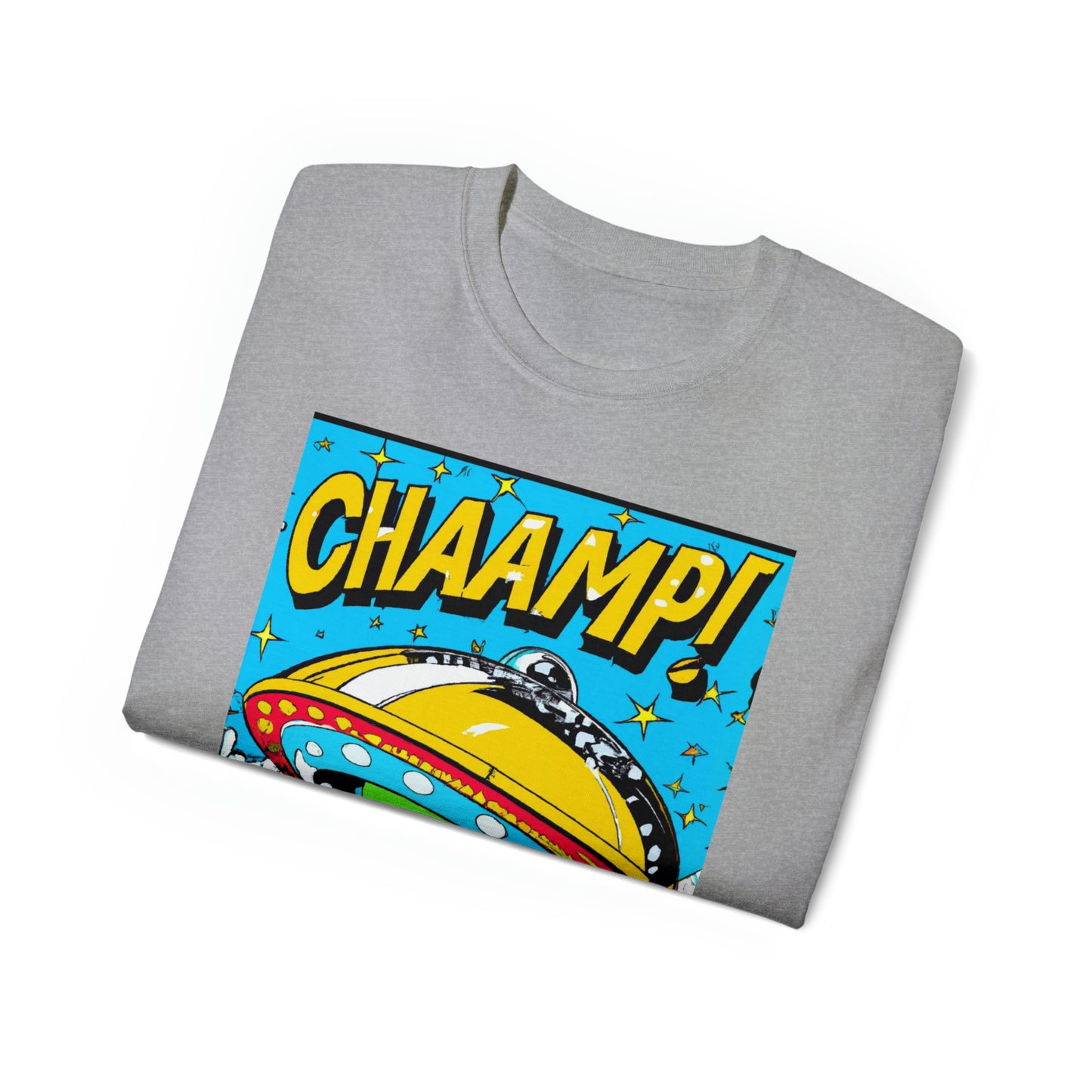 CHAAMP! UFO 24 - 1970's Style Comic Book Art - AI Art - Gildan Ultra Cotton Tee