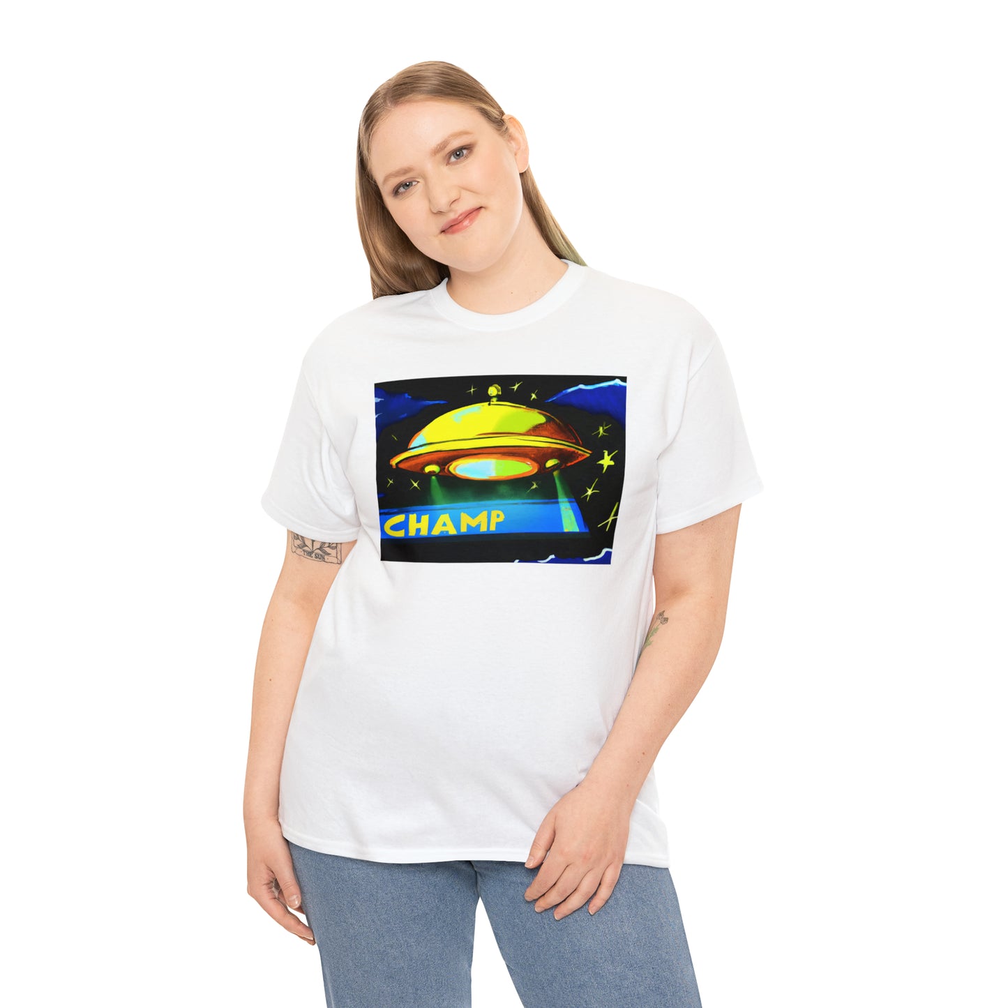 CHAMP UFO 14 - Post-Modern Style - AI Art - Gildan Heavy Cotton Tee