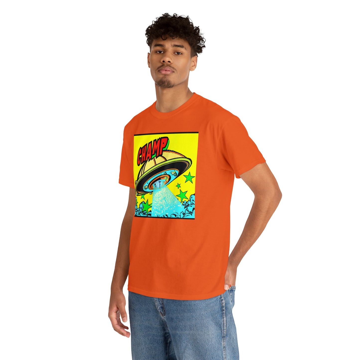 CHAMP UFO 18 - 1600's Style Comic Art - AI Art - Gildan Heavy Cotton Tee