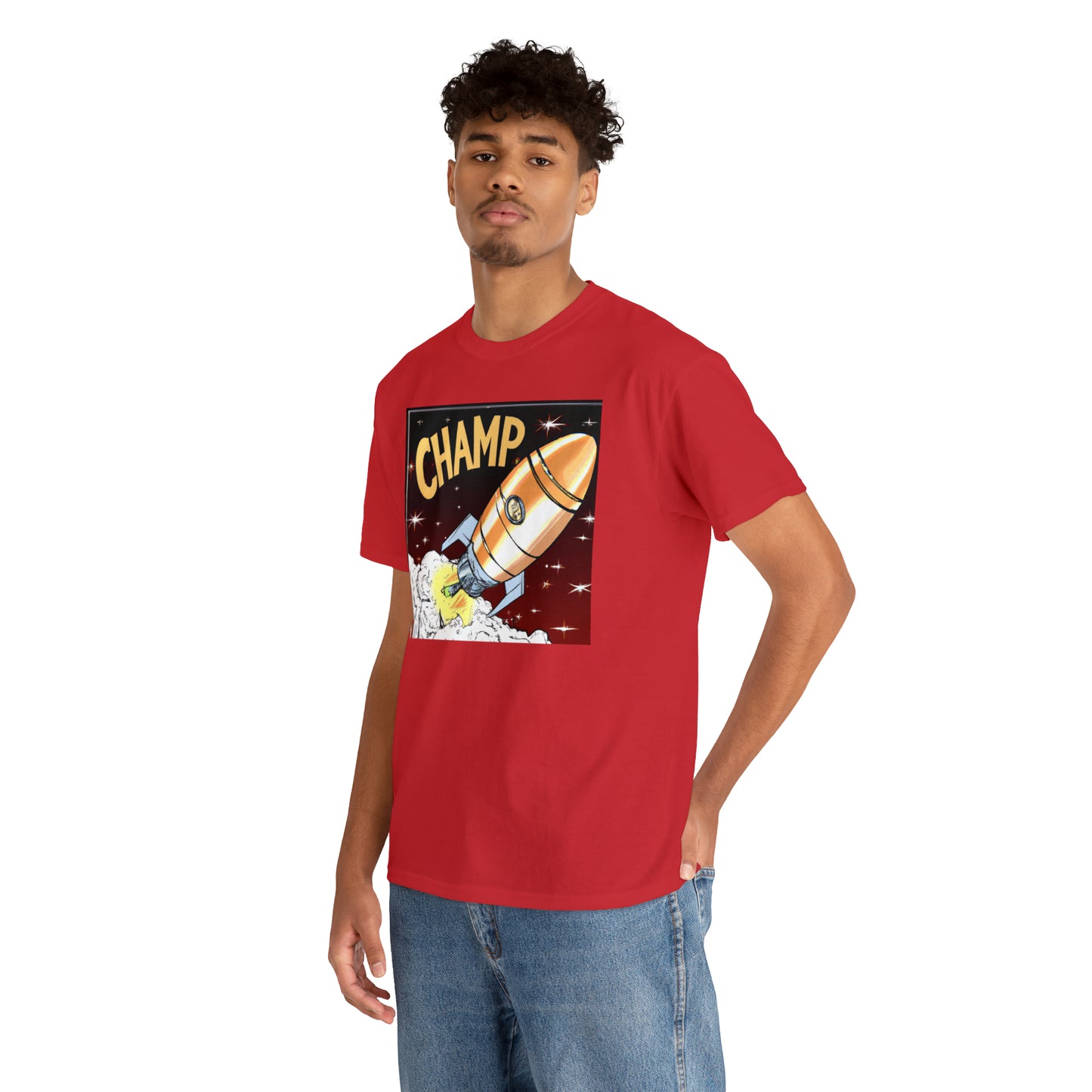 CHAMP Spaceship 12 - 1800's Style Comic Art - AI Art - Gildan Heavy Cotton Tee