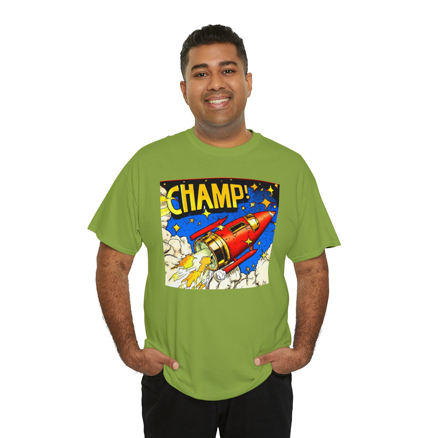 CHAMP! Spaceship 4 - 1700's Comic Style - AI Art - Gildan Heavy Cotton Tee