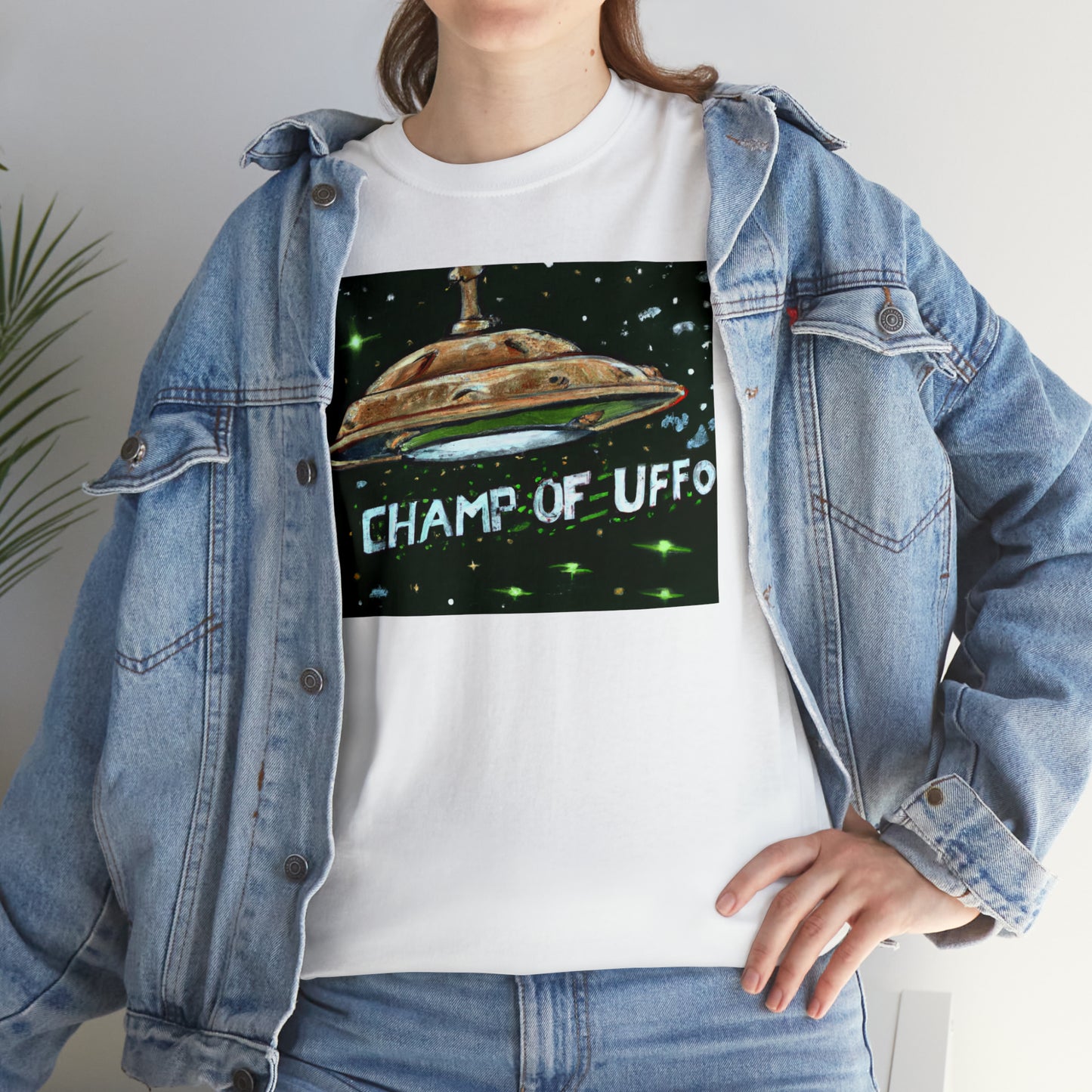 CHAMP OF UFFO (UFO 7) - Medeival Style Art - AI Art - Gildan Heavy Cotton Tee