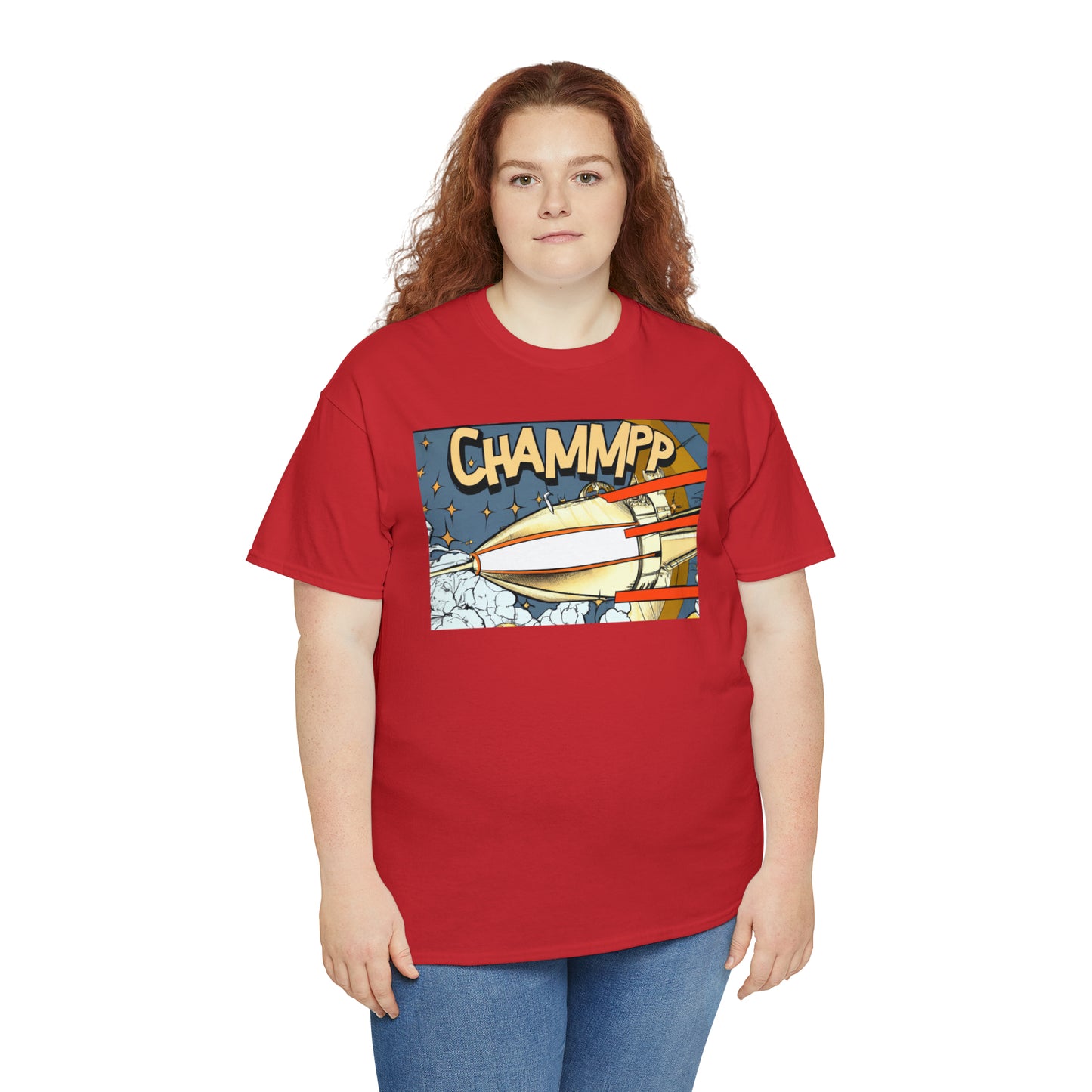 CHAMMPP Spaceship 2 - 1920's Style Comic - AI Art - Gildan Heavy Cotton Tee