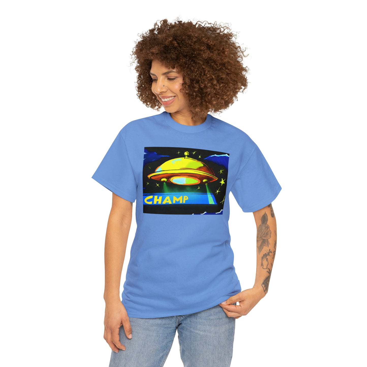 CHAMP UFO 14 - Post-Modern Style - AI Art - Gildan Heavy Cotton Tee