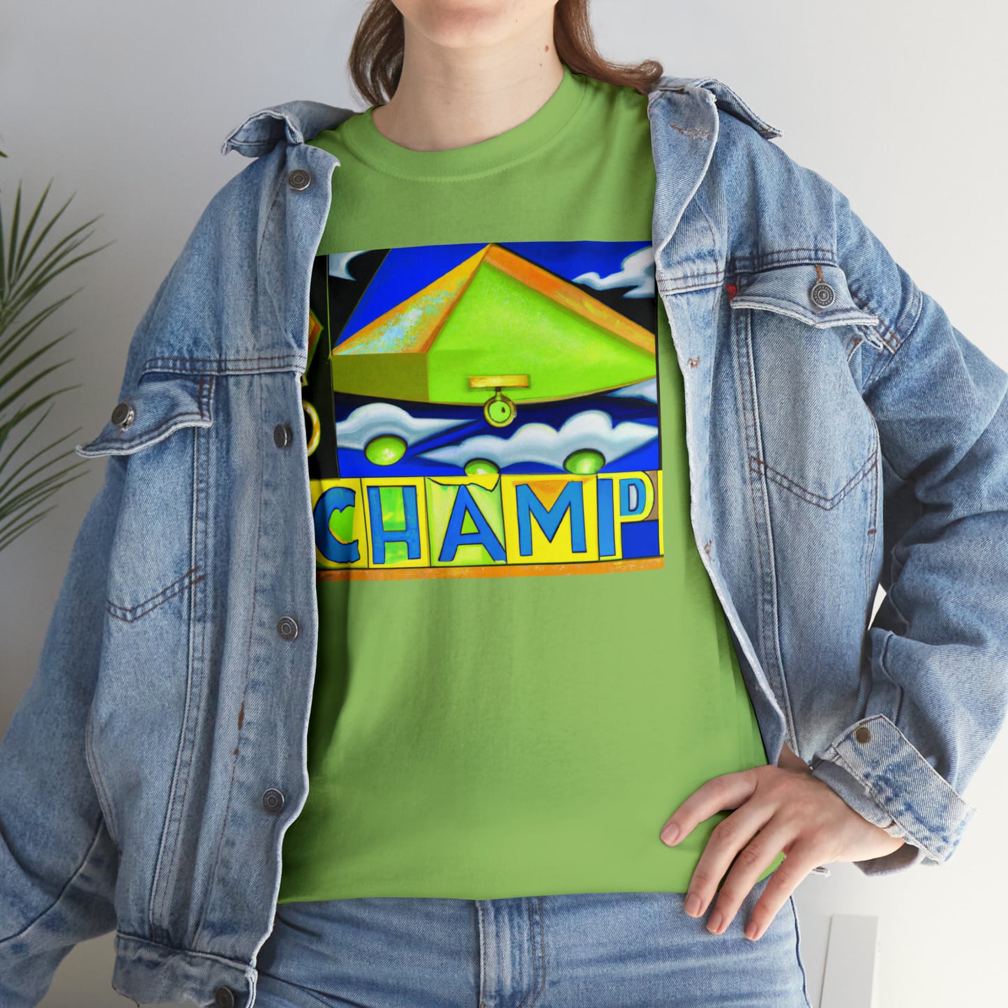 CHAMP UFO 11 - Cubist Style - AI Art - Gildan Heavy Cotton Tee