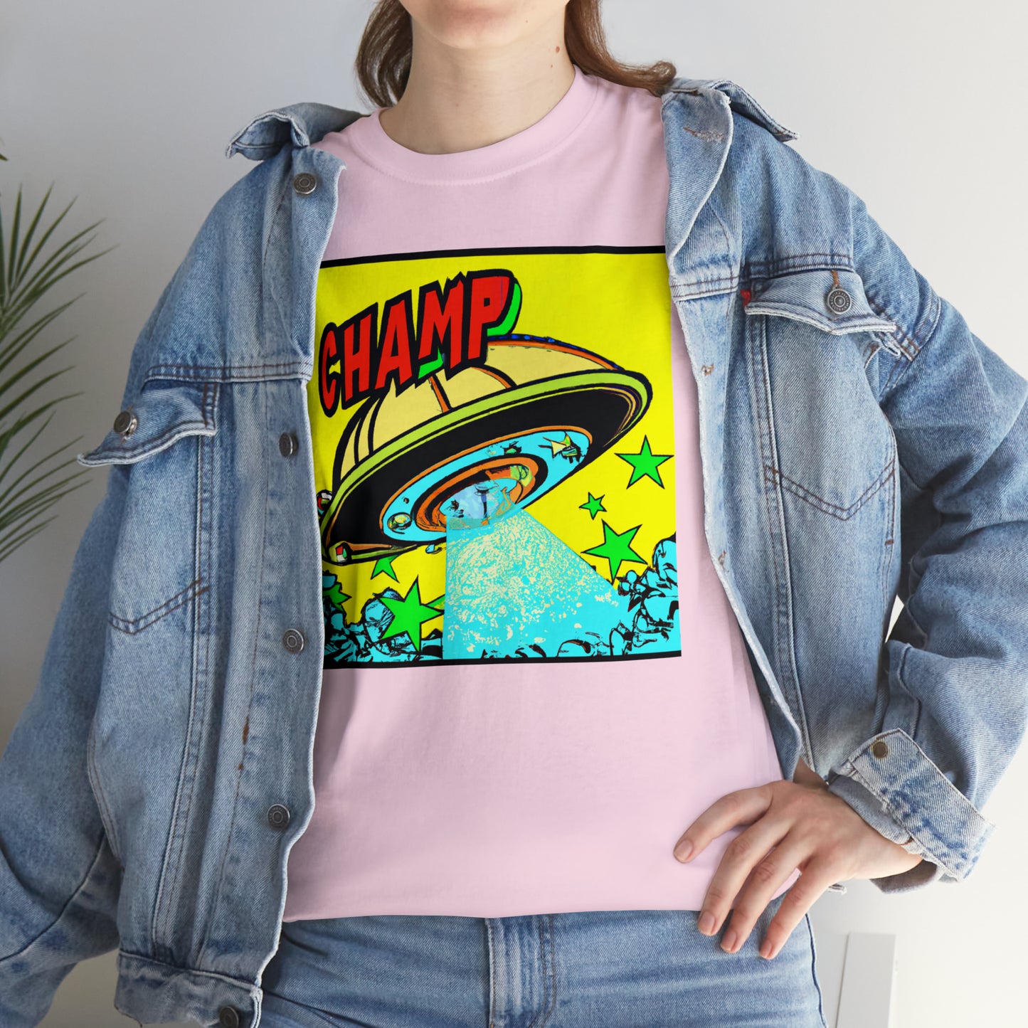 CHAMP UFO 18 - 1600's Style Comic Art - AI Art - Gildan Heavy Cotton Tee