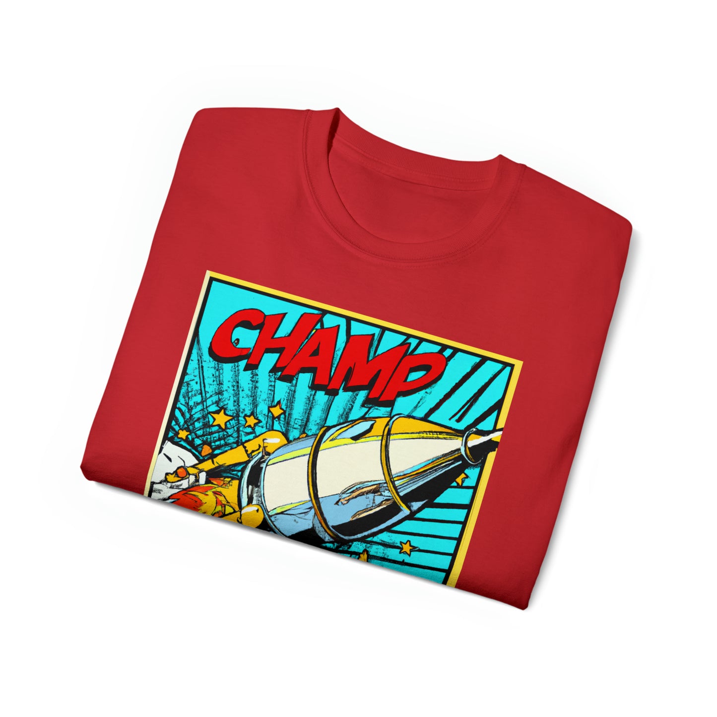 CHAMP Spaceship 6 - 1960's Style Comic Book Art - AI Art - Gildan Ultra Cotton Tee