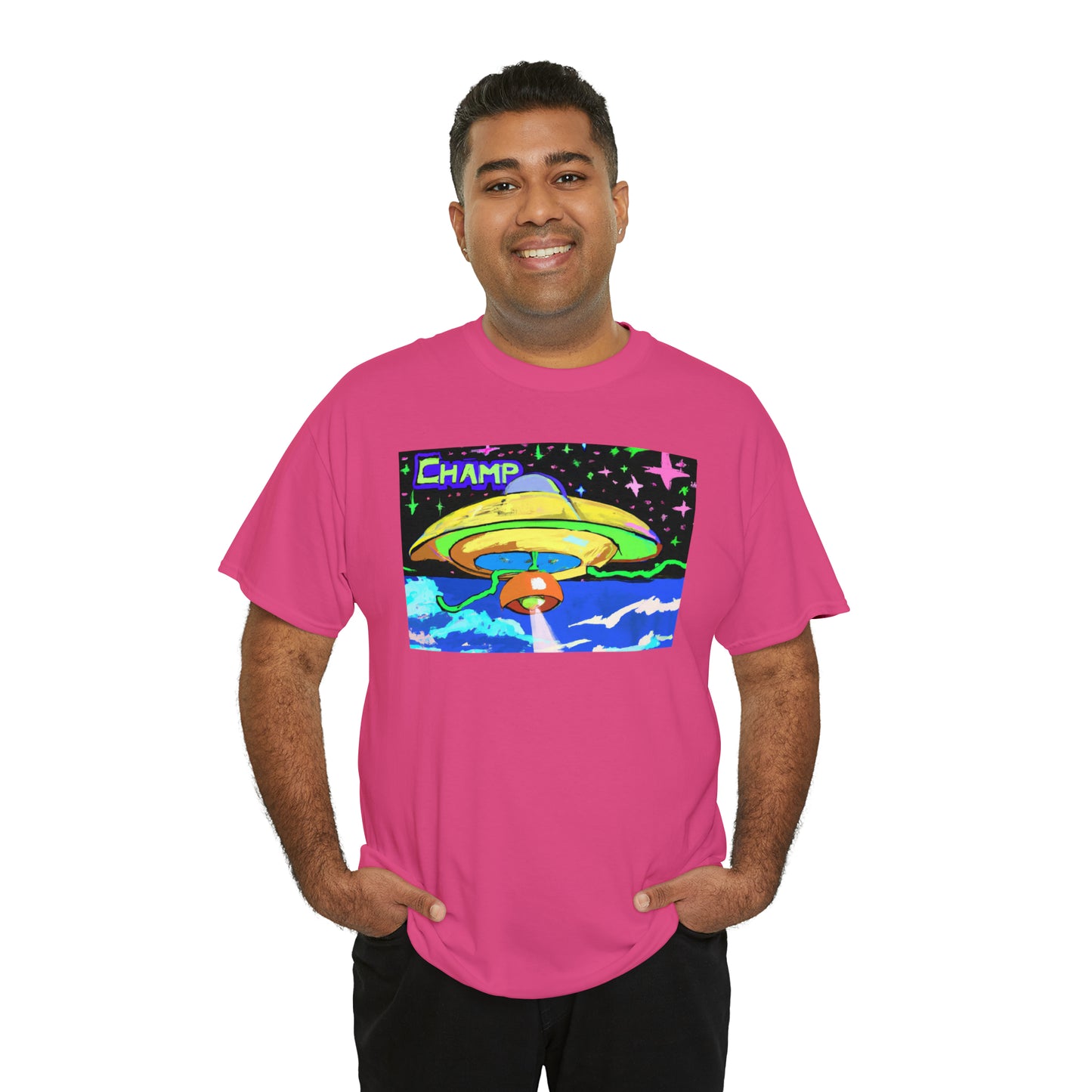 CHAMP UFO 15 - Post-Modern Style - AI Art - Gildan Heavy Cotton Tee